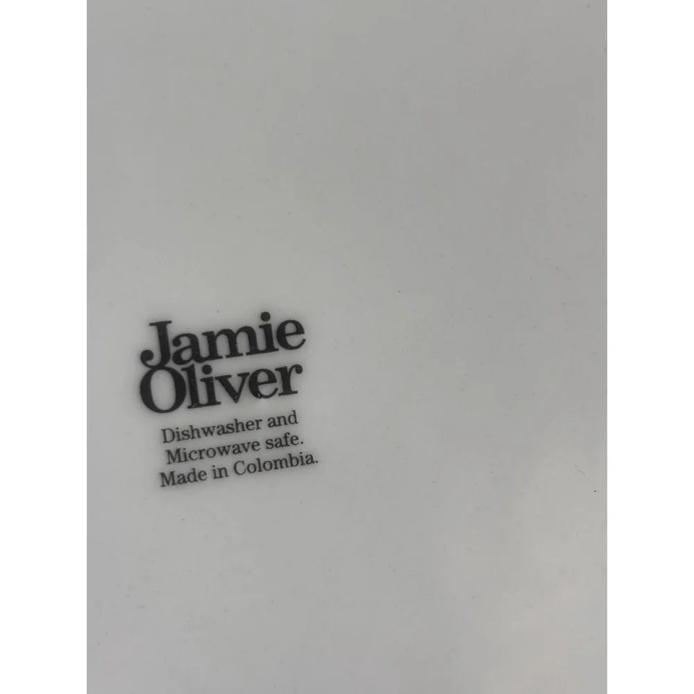 JAMIE OLIVER Ridges CREAM Luncheon Plates Embossed RINGS 8.5